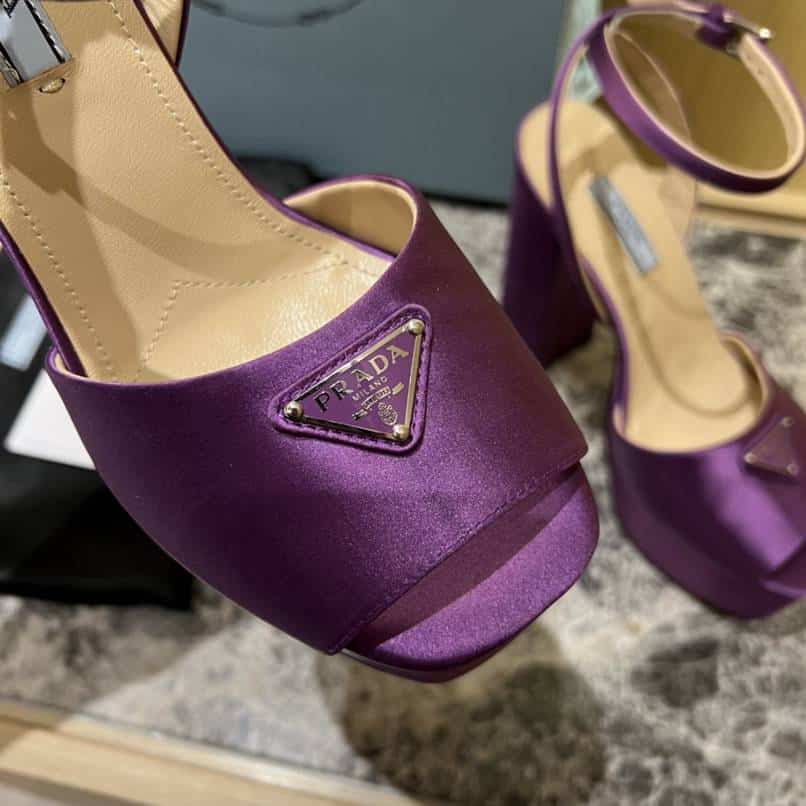 Prada High-Heeled Satin Sandals Violet 1Xp48B049F0030F135