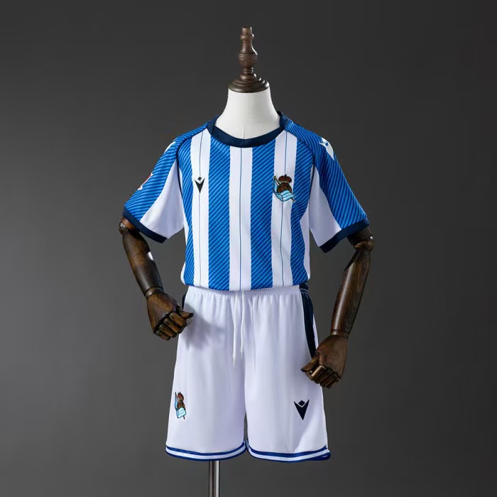 2025/2026 Kids La Liga Real Sociedad Team Home Football Jersey