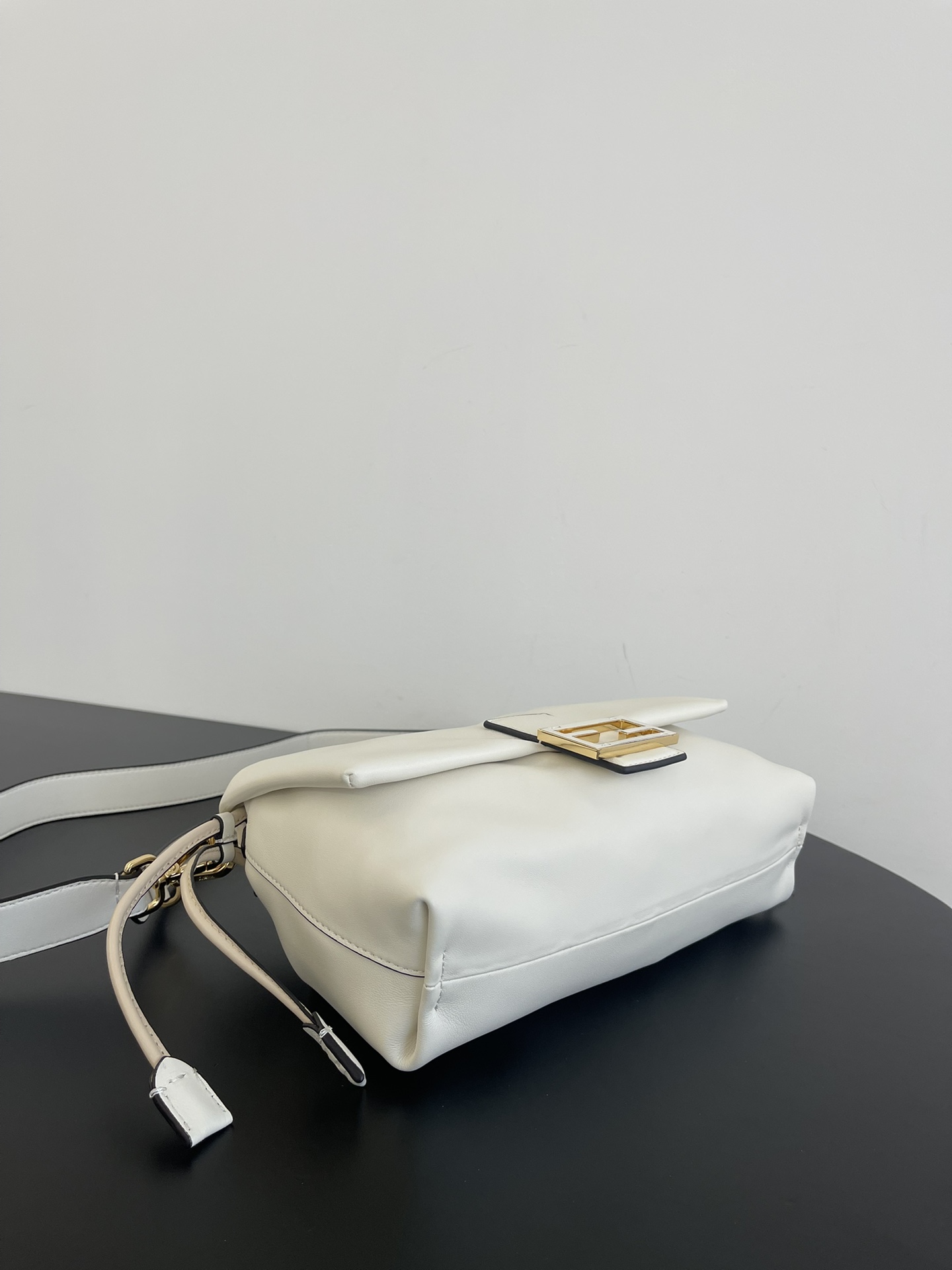 Fendi Mamma Baguette Medium Matcha White Nappa Leather Bag 26.5cm