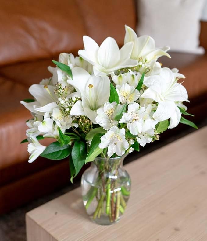 From You Flowers - Life Well Lived Lily Bouquet with Glass Vase | Fresh Flower Bouquets for Birthday, Anniversary, Get Well or Celebration