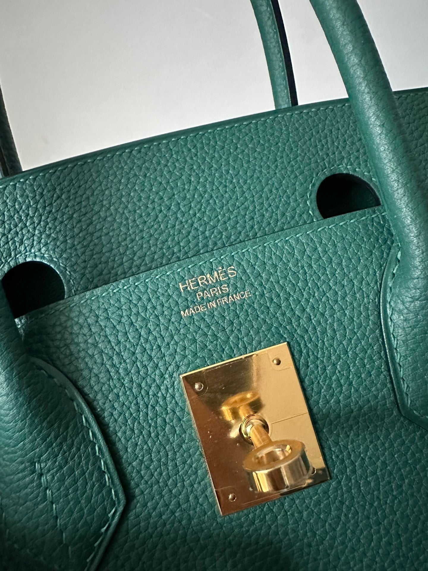 Hermes Birkin 30Cm Malachite Togo Leather Gold Hardware