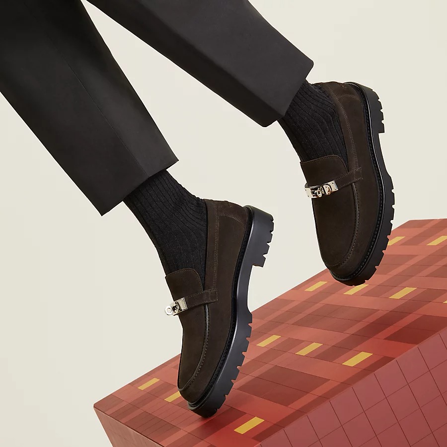 HERMES ICONE LOAFER MARRON EBENE