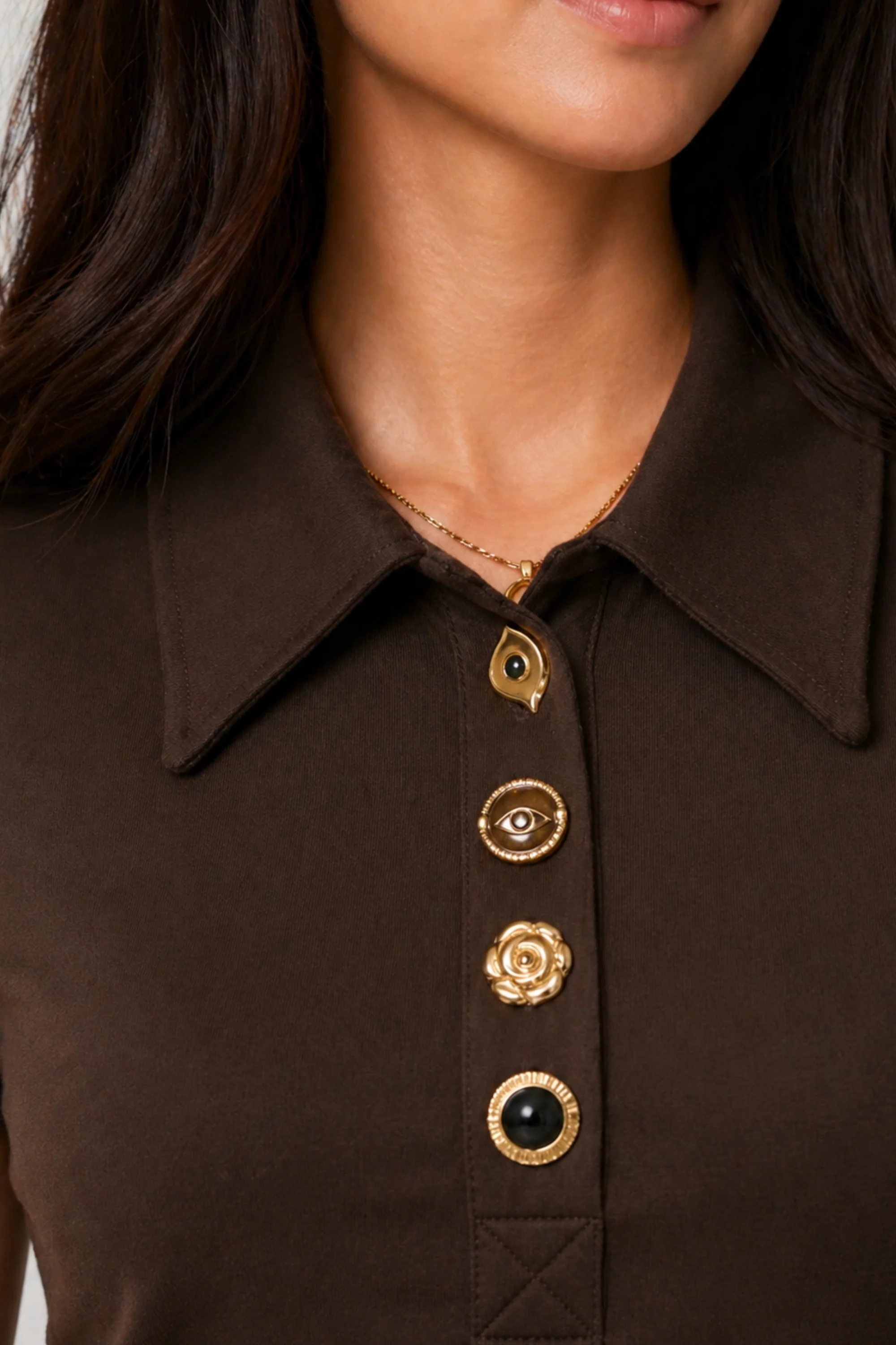 Truffle Button Polo Dress