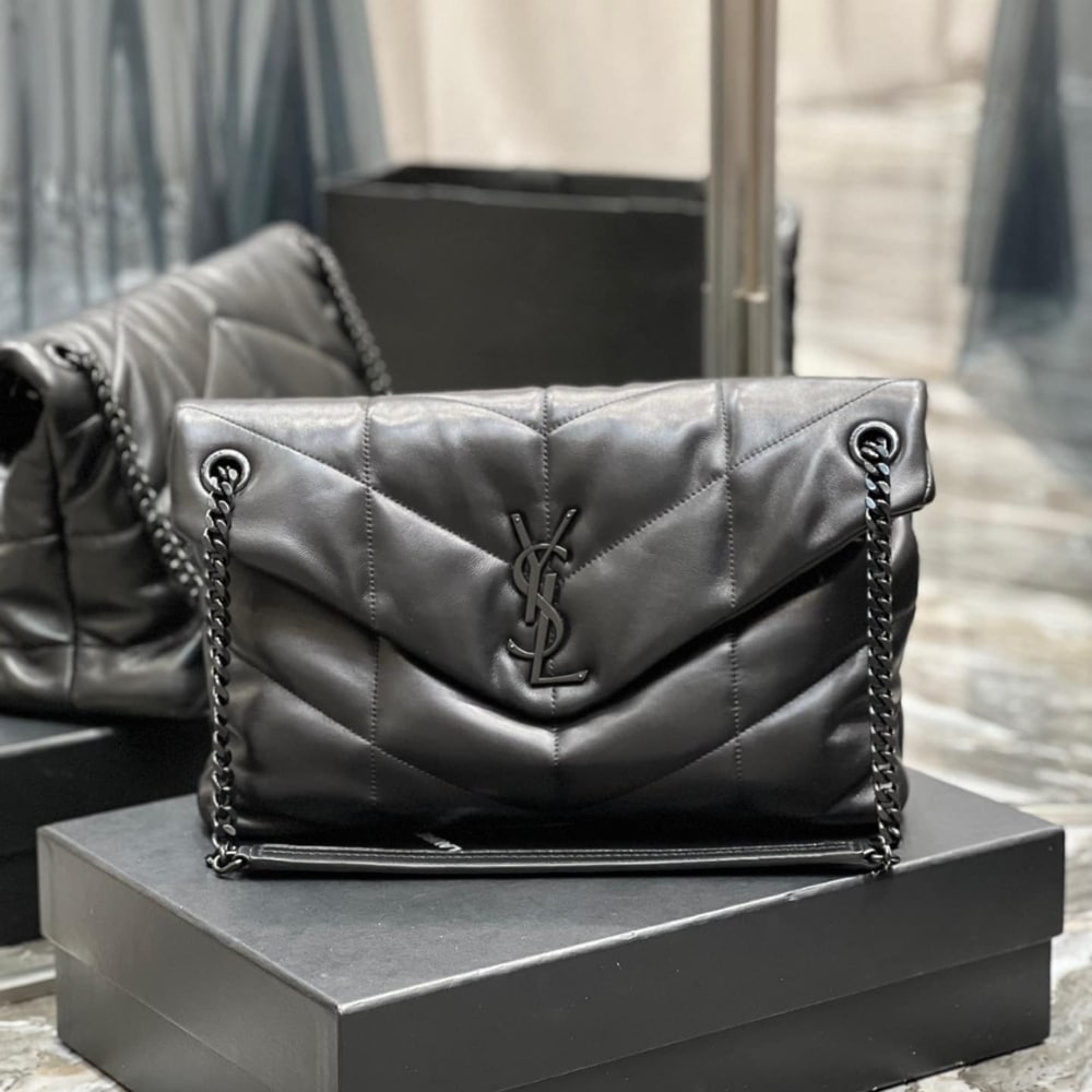 Saint Laurent Puffer Medium In Matte Leather Black 35cm 5774751EL081000