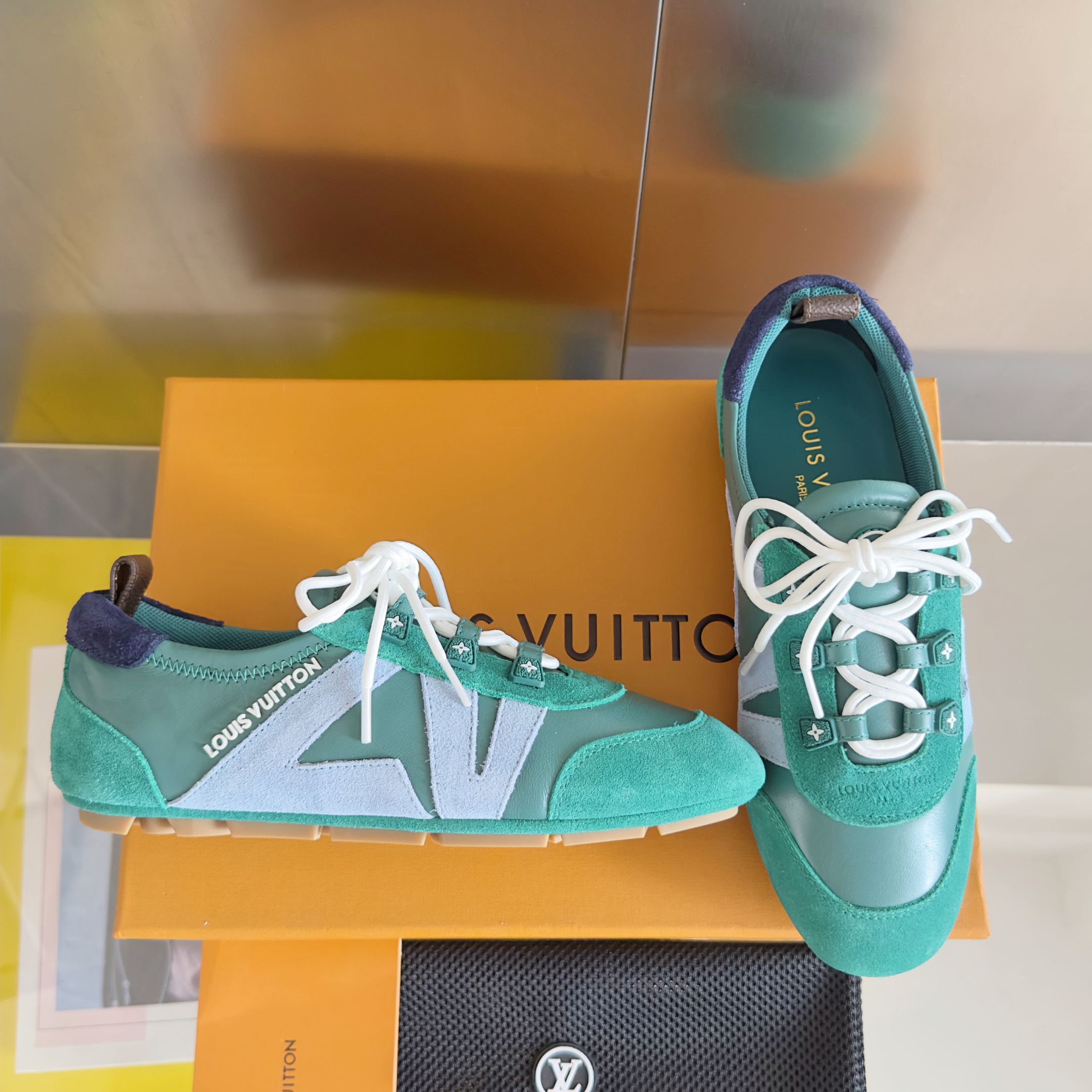 Louis Vuitton Sneakerina Green & Light Blue – Women’s Ballet-Inspired Slim Sneakers