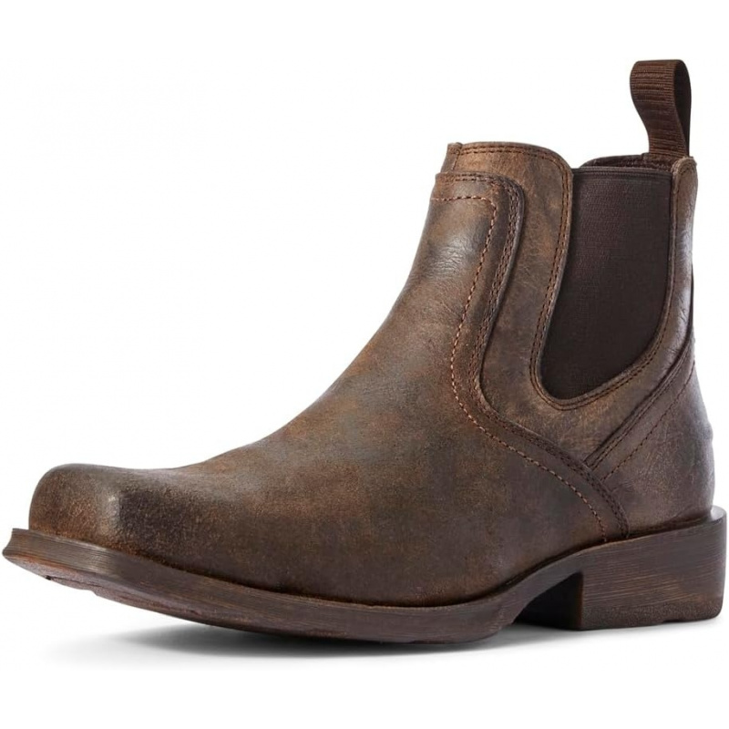 Full-Grain Leather Pull-on design Square toe