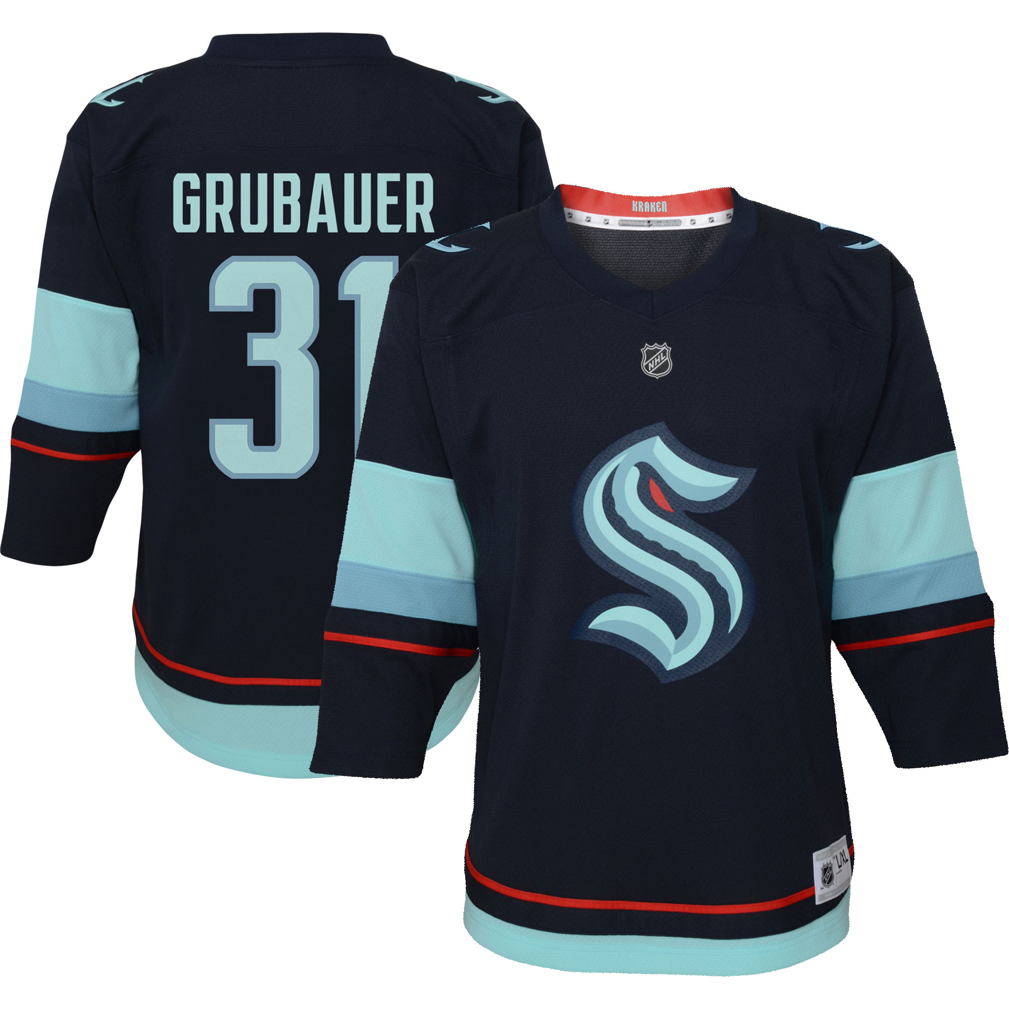 Philipp Grubauer Seattle Kraken Infant Home Replica Player Jersey – Deep Sea Blue