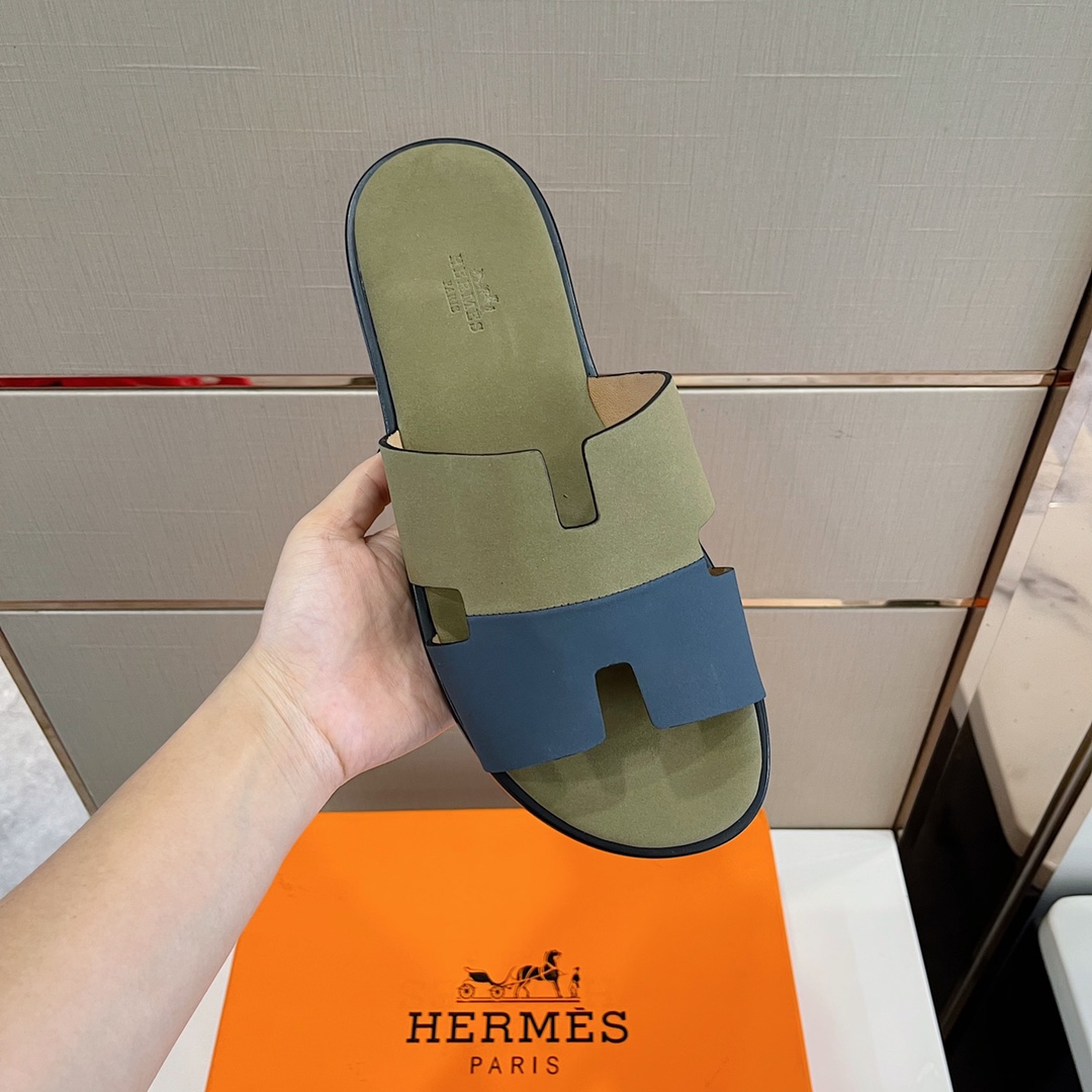 HERMES SANDAL IZMIR GREEN/PURPLE