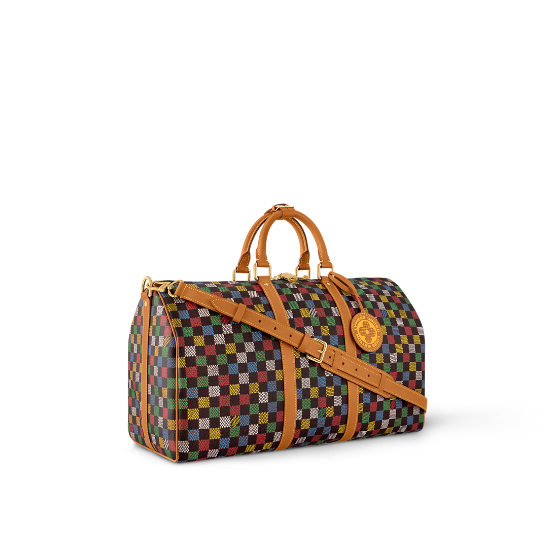 Louis Vuitton Keepall Bandoulière 50 Damier Ebene Canvas – Men Bags 50cm N00170