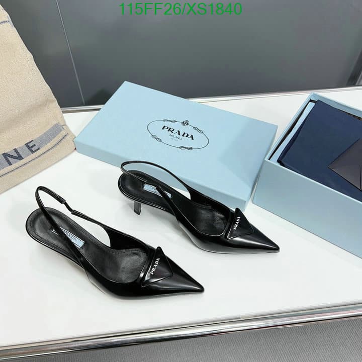 Prada Brushed Leather Slingback Pumps Black 1I901M055F0002F075