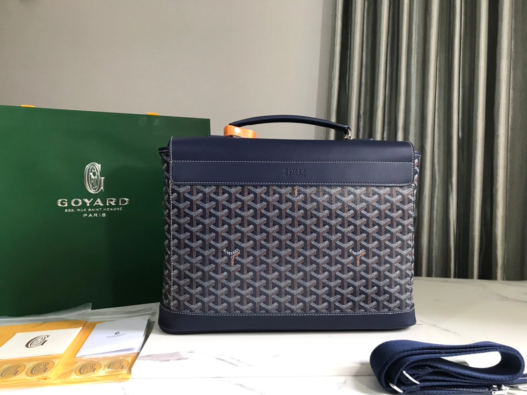 Goyard Citadin Bag 38Cm Navy Blue Canvas