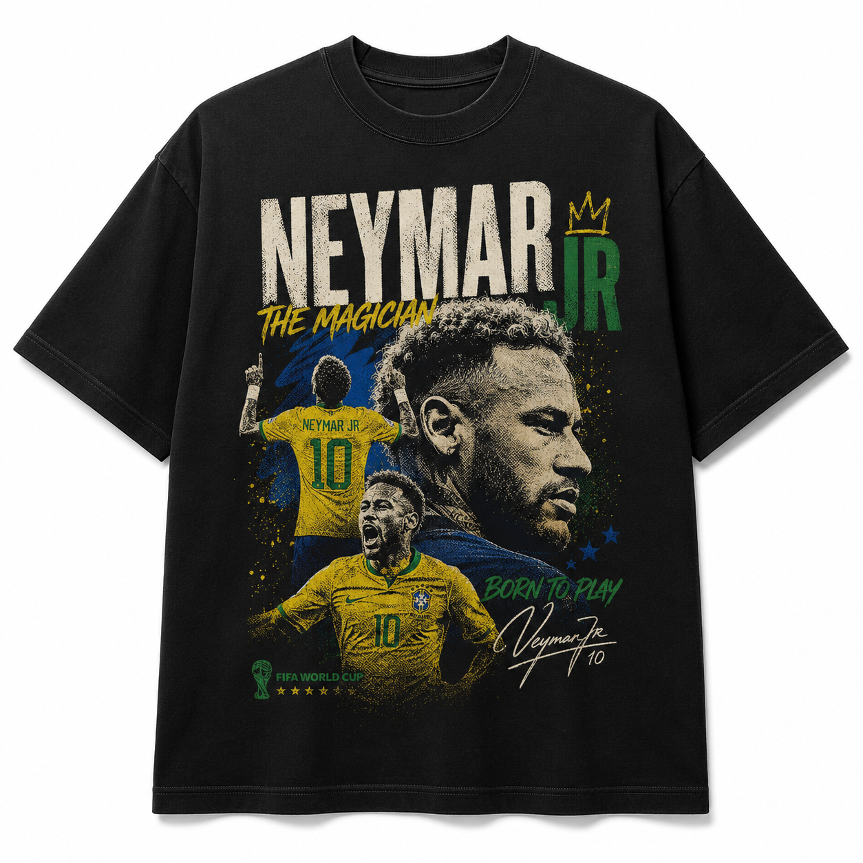Neymar World Cup Printed T-Shirt  Unisex Loose Fit T-Shirt 100% Cotton Soft Comfortable Summer Casual Printed Top