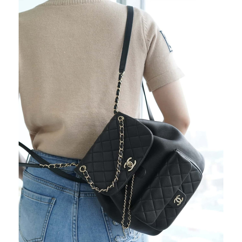 Chanel Calfskin Quilted Medium Duma Backpack 23cm