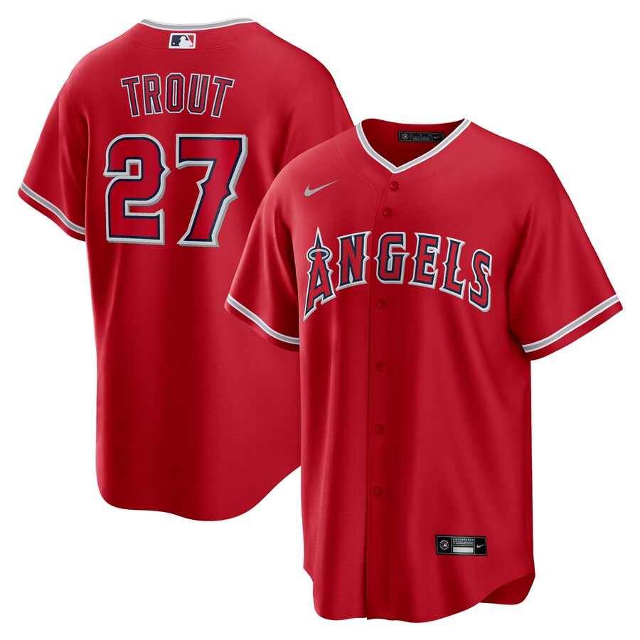 Mike Trout Los Angeles Angels Alternate Player Name Jersey Red