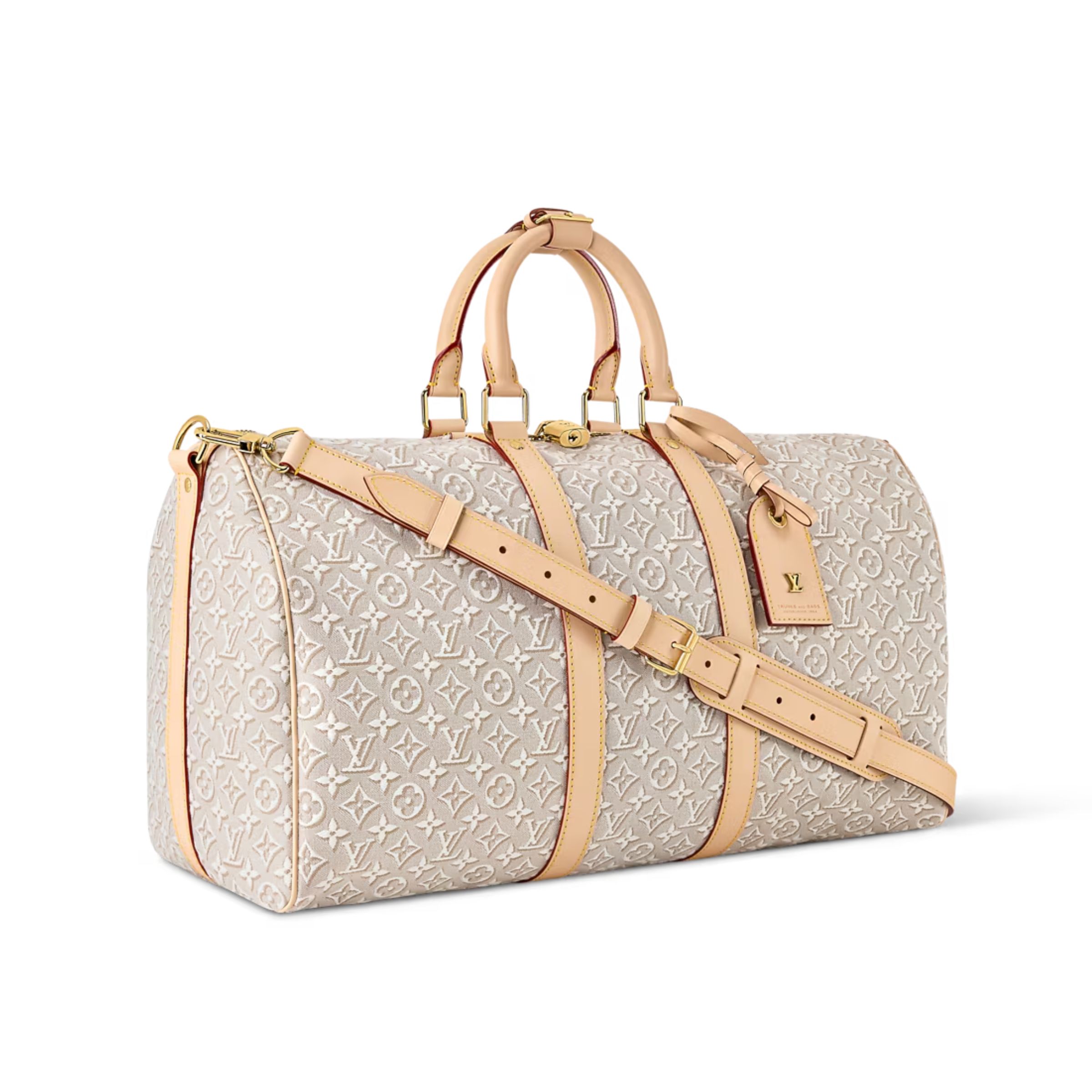 Louis Vuitton Keepall Bandoulière Bag Beige Pepper 45cm M29670