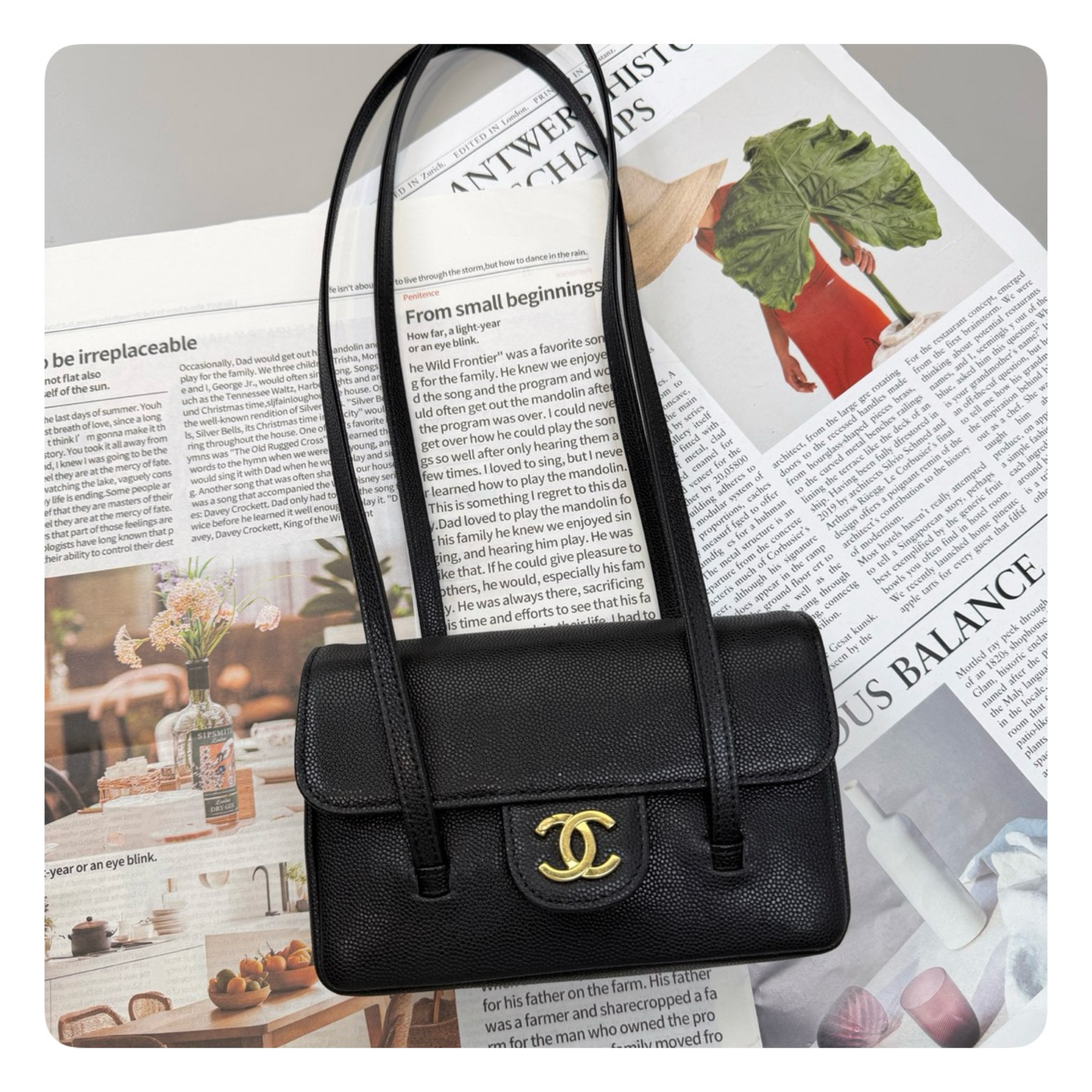 Chanel Clutch Black Bag 17cm/6.7in