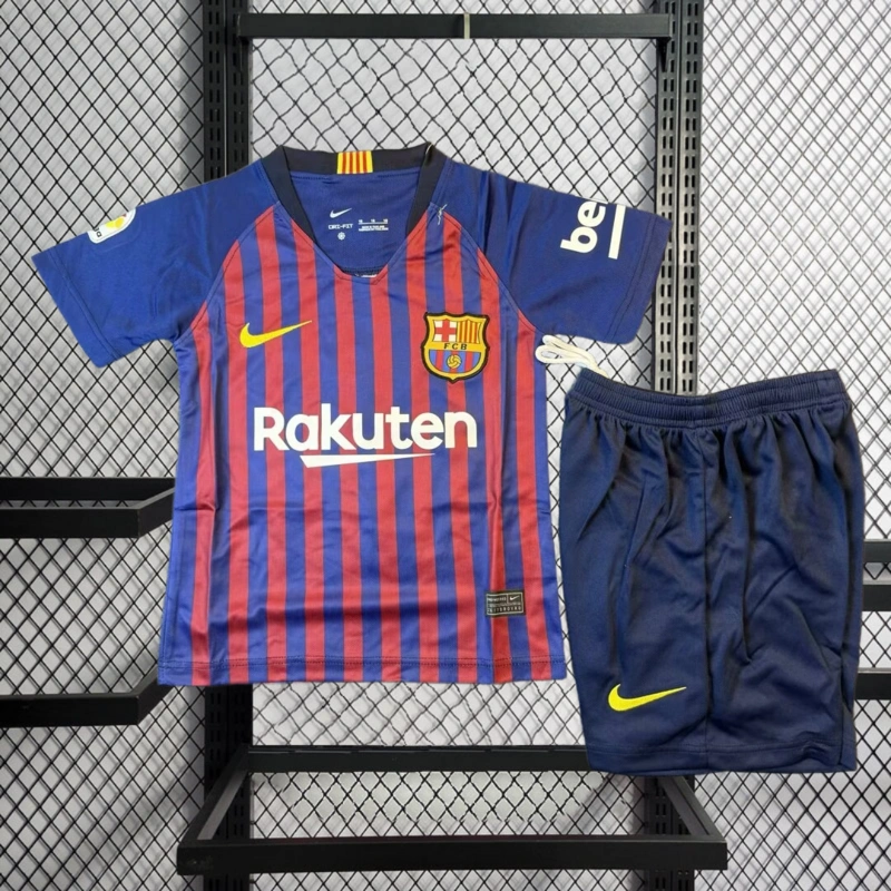 Retro KIDS 2018-19 KIDS Barcelona home MESSI PIQUE O.DEMBELE SUAREZ Football jersey
