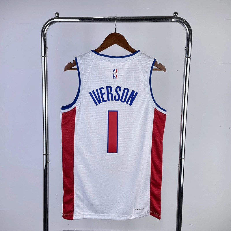 2023 NBA Detroit Pistons 1 IVERSON Basketball Jersey