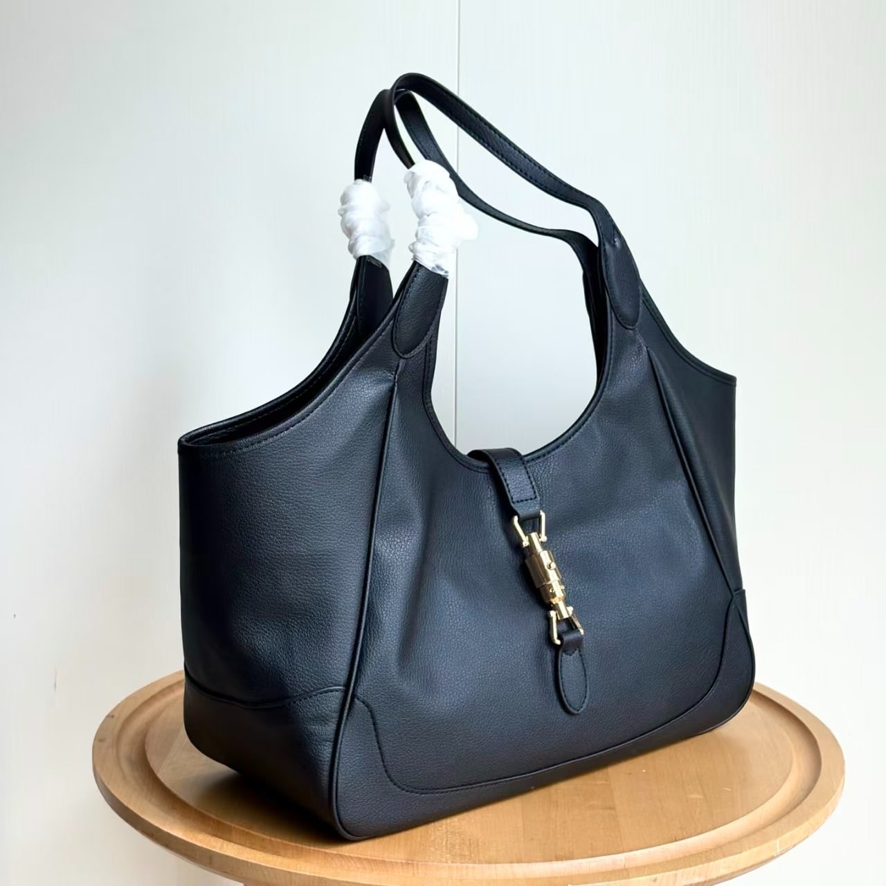 Gucci Mercato Medium Tote Bag Black Leather 35cm 866645 AAGIA 1000