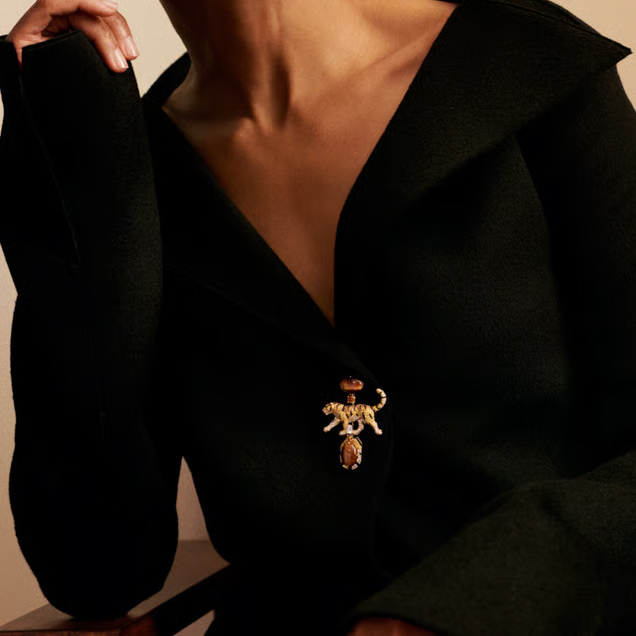 Tiger Eye High Jewelry Brooch