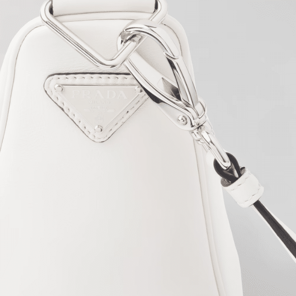 Prada Triangle Leather Mini Bag White 27Cm