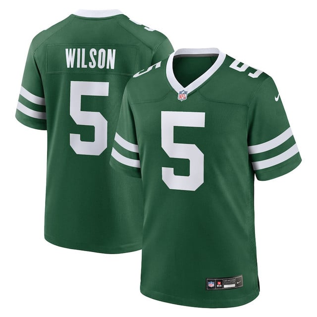 Garrett Wilson 5 New York Jets Game Jersey - Men, Legacy Green