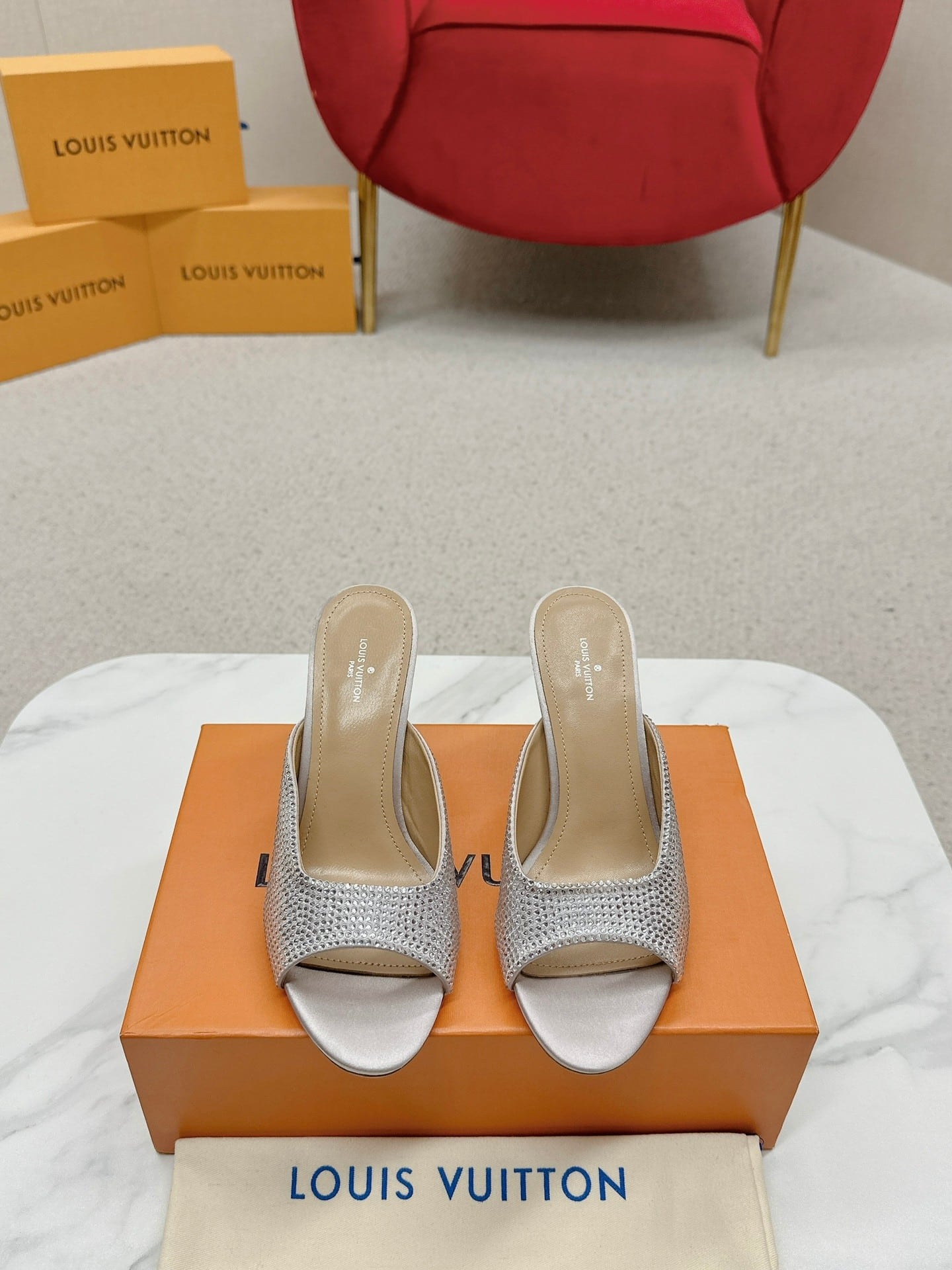 Louis Vuitton Super Mule Silver 1Acj47