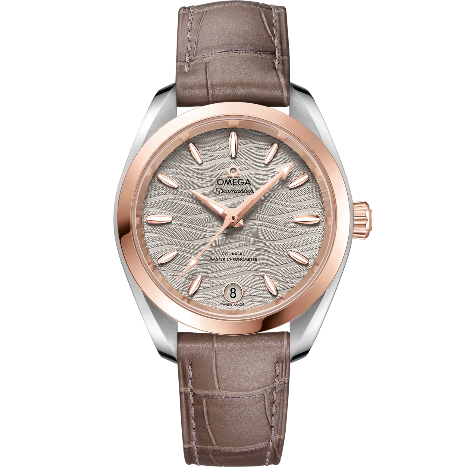 Omega Seamaster Aqua Terra 150M 34 mm Grey Dial Stainless Steel and Sedna™ 18k Rose Gold Strap 220.23.34.20.06.001