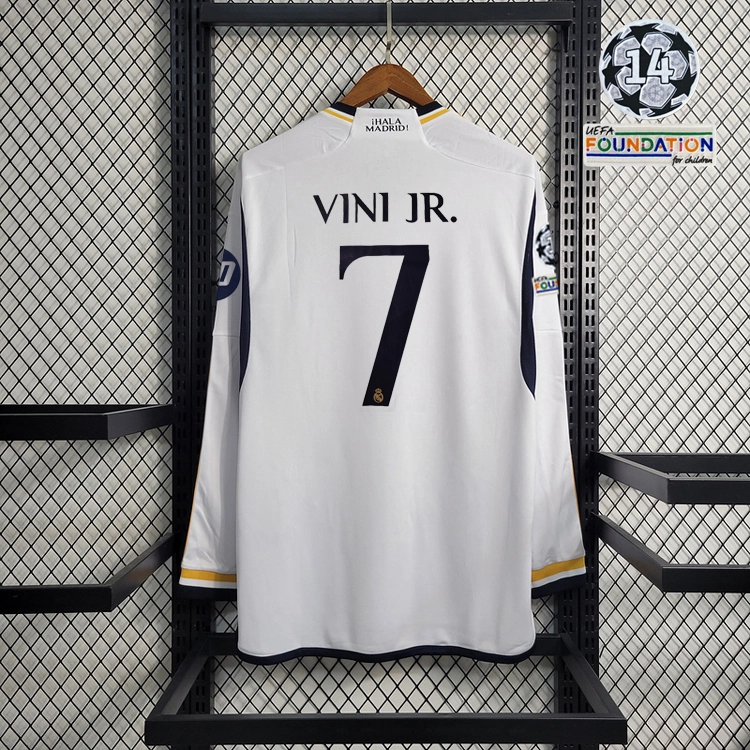 2023-24 Real Madrid Home Long Sleeve VALVERDE MODRIC VINI JR. BELLINGHAM CARVAJAL Football jersey