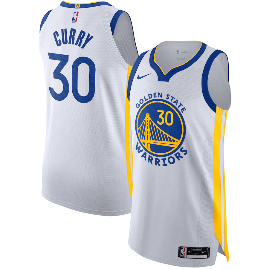 Men's Golden State Warriors Stephen Curry Nike White Authentic Jersey - Association Edition
