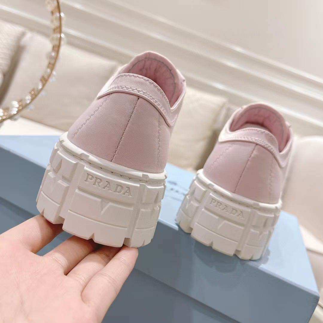 Prada Double Wheel Nylon Gabardine Sneaker Light Pink 1E260M3Lfxf0E18F050