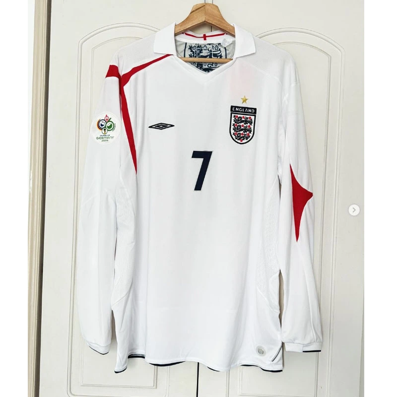 Retro 2006 England Home Long Sleeves Football jersey retro