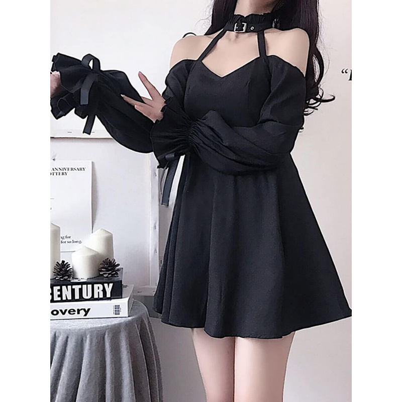 Women's Gothic Lolita Dress Black Vampire