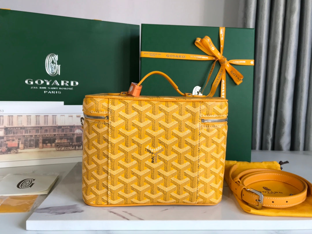 Goyard Muse Vanity Case 20 Cm Yellow Goyardine Canvas