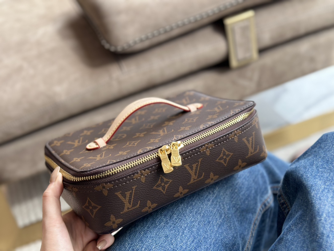 Louis Vuitton Nice Jewelry Case Brown 23Cm