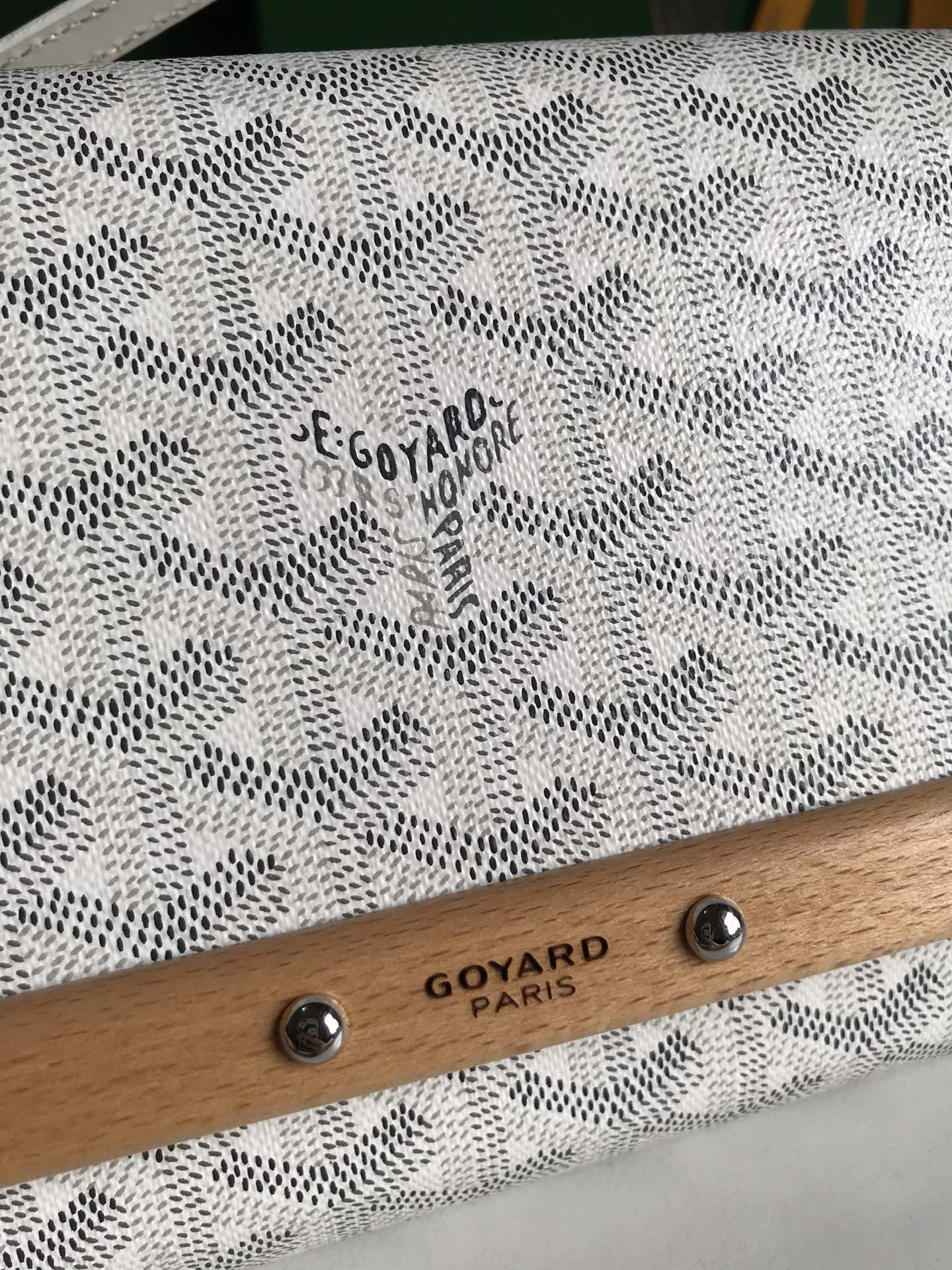 Goyard Monte-Carlo Pm Clutch 25 Cm White Goyardine Canvas