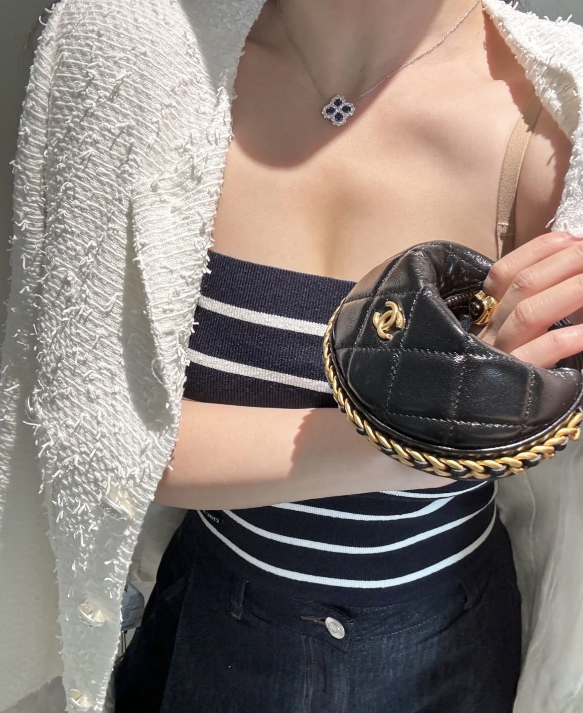 Chanel mini pouch shiny lambskin