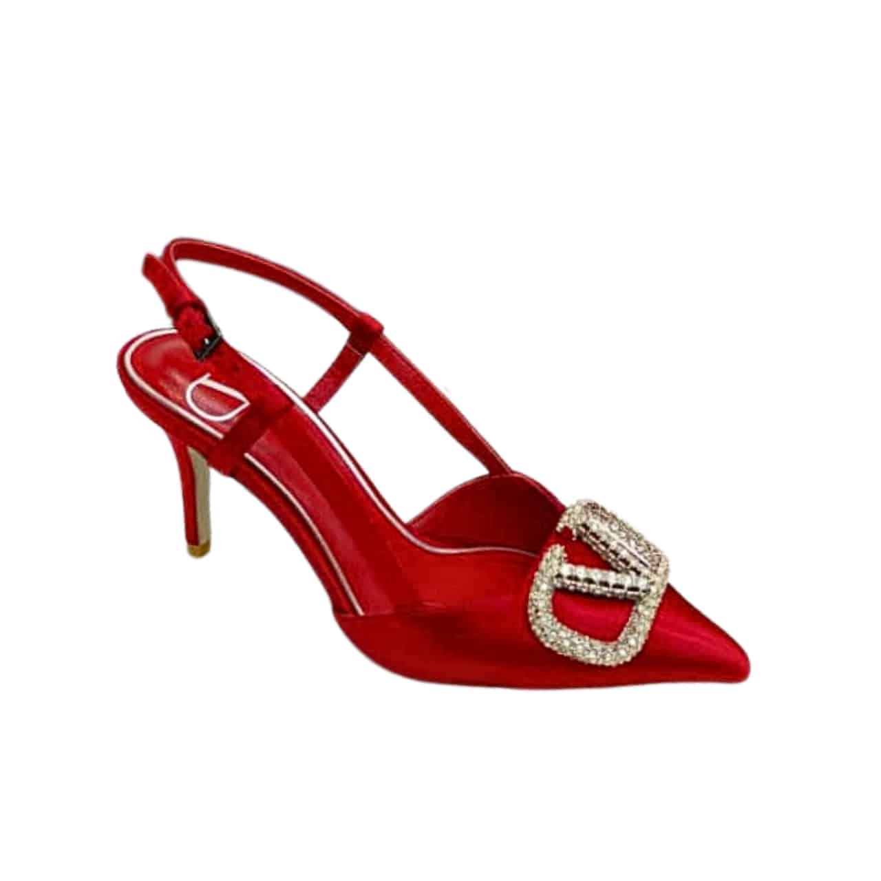 Valentino Garavani VLogo Signature Patent Slingback Pump Red