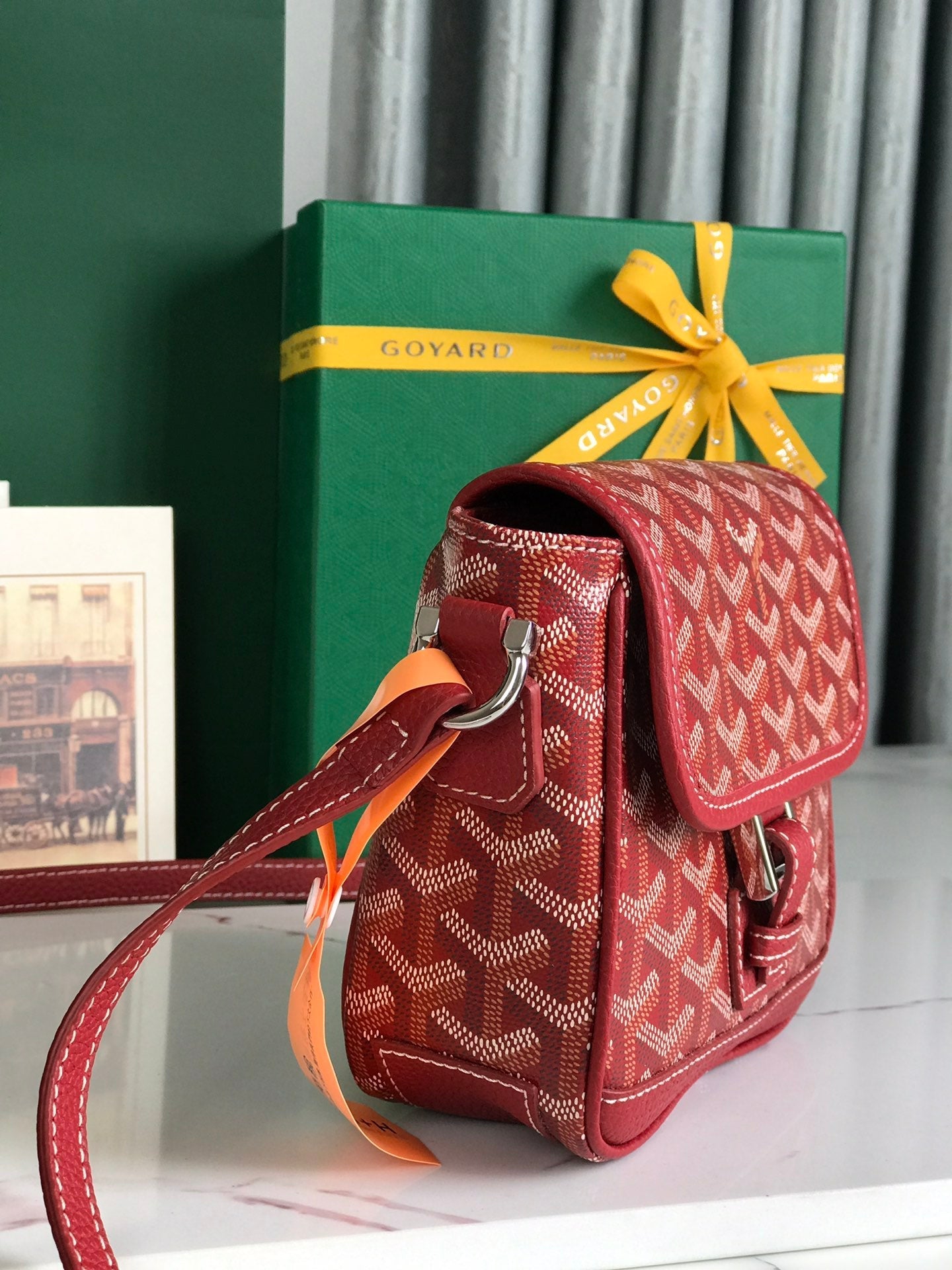 Goyard Grand Bleu 16cm Classic Red Goyardine Canvas And Lambskin