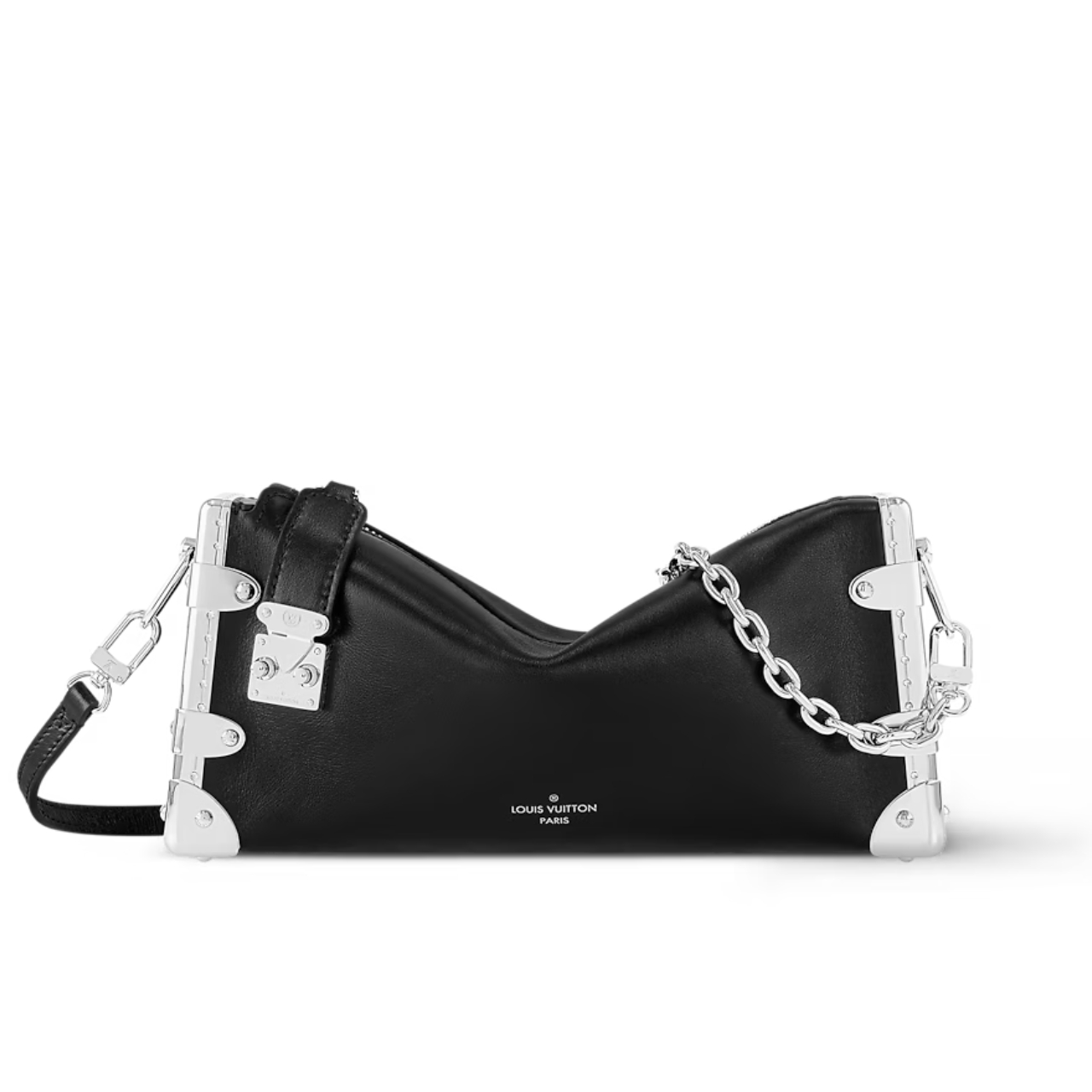 Louis Vuitton Slim Trunk Bag Calfskin Black 23Cm M25445