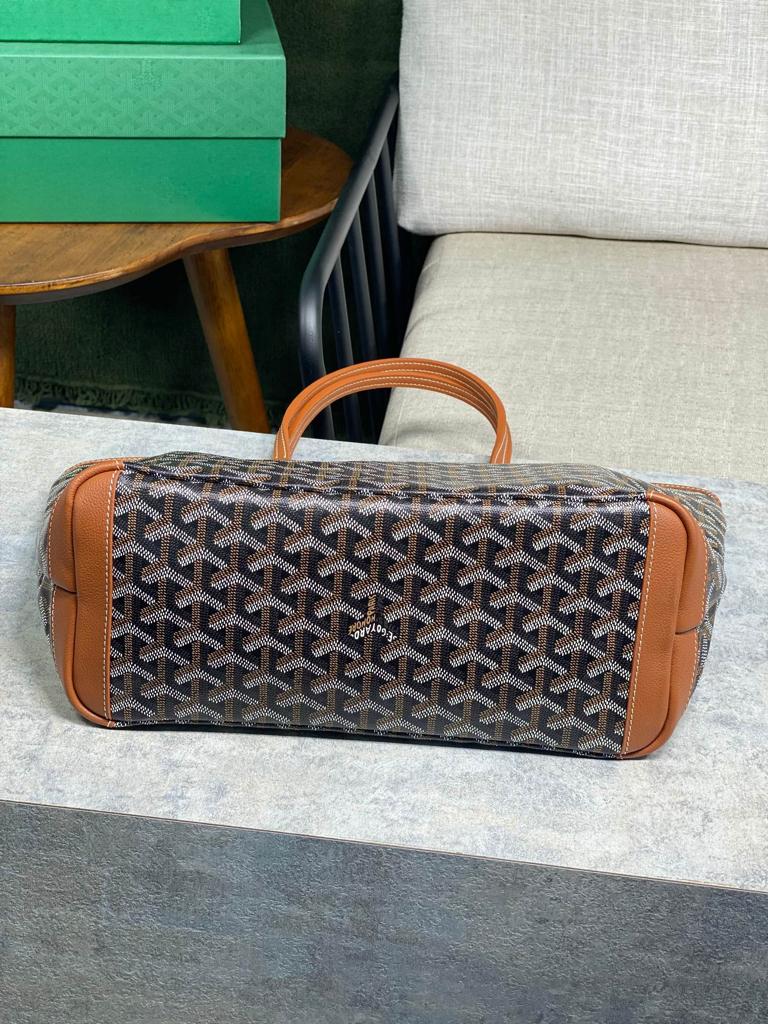Goyard Artois PM Tote Bag 40Cm Black And Tan Canvas