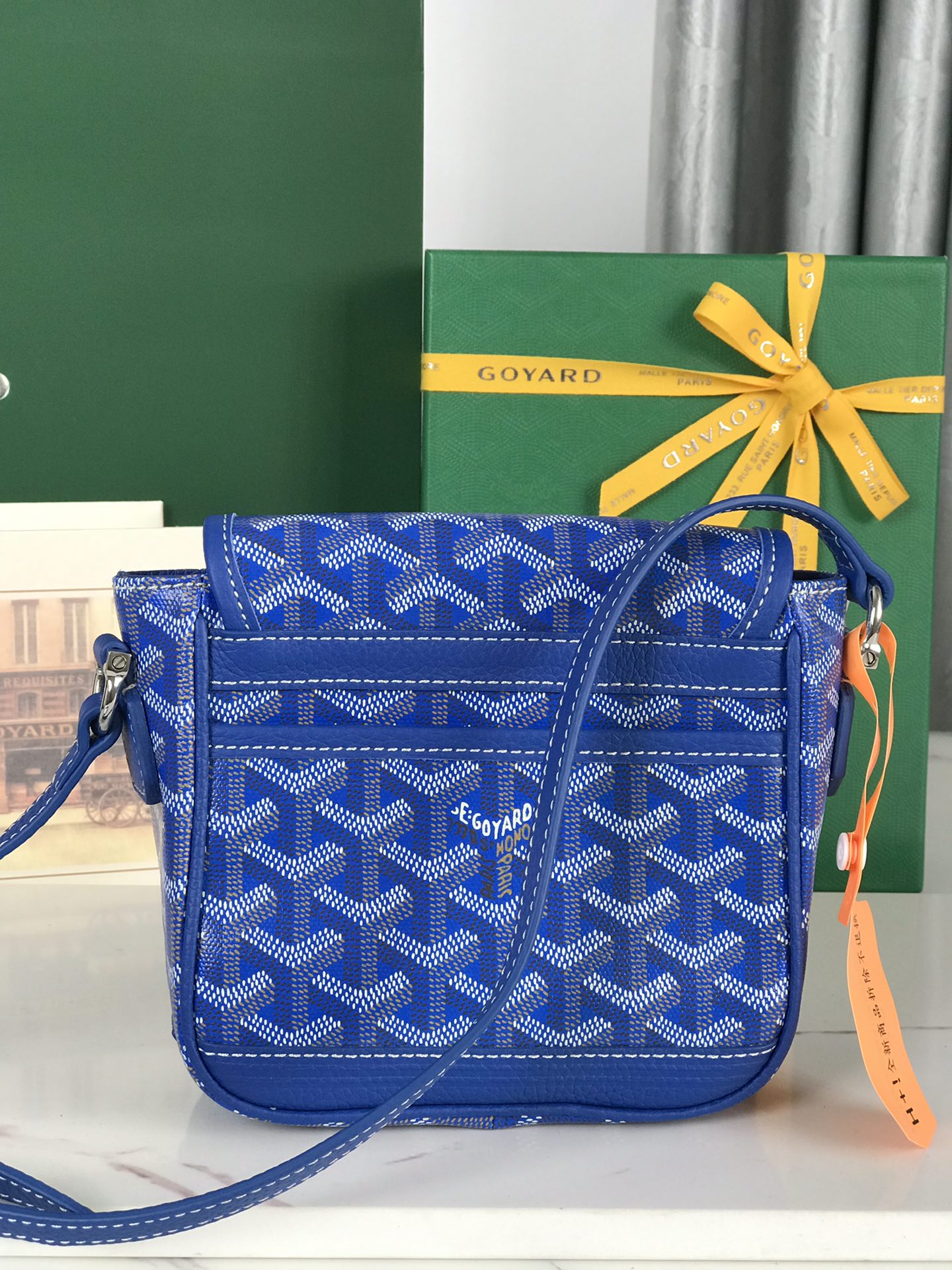 Goyard Grand Bleu 16cm Sapphire Blue Goyardine Canvas And Lambskin