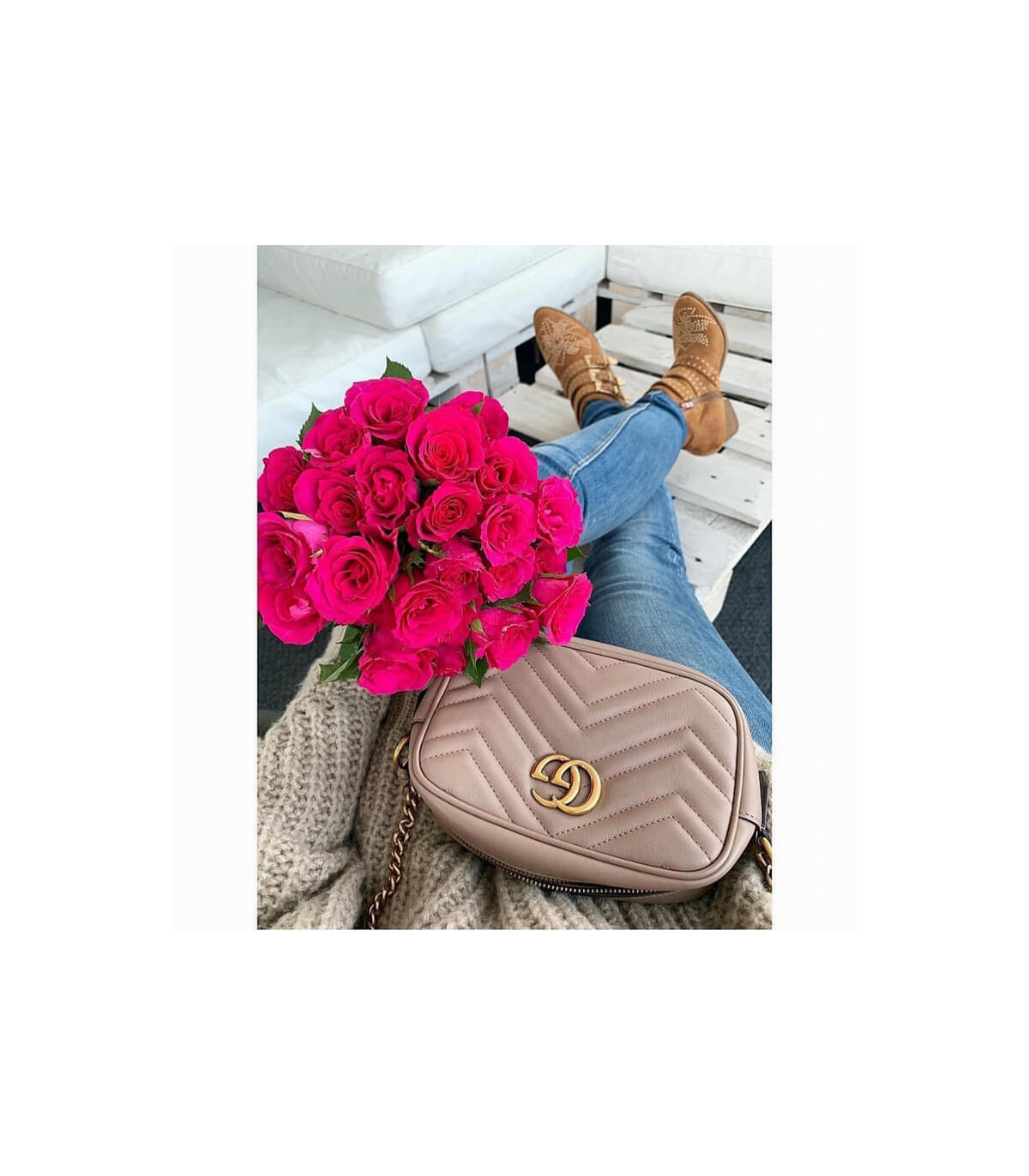 Gucci GG Marmont Matelasse Mini Bag Nude Pink