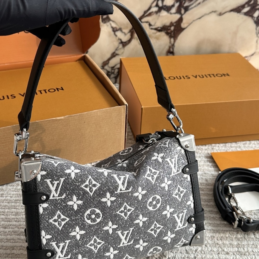 Louis Vuitton MM Side Trunk Bag Denim Gray 23Cm M21460