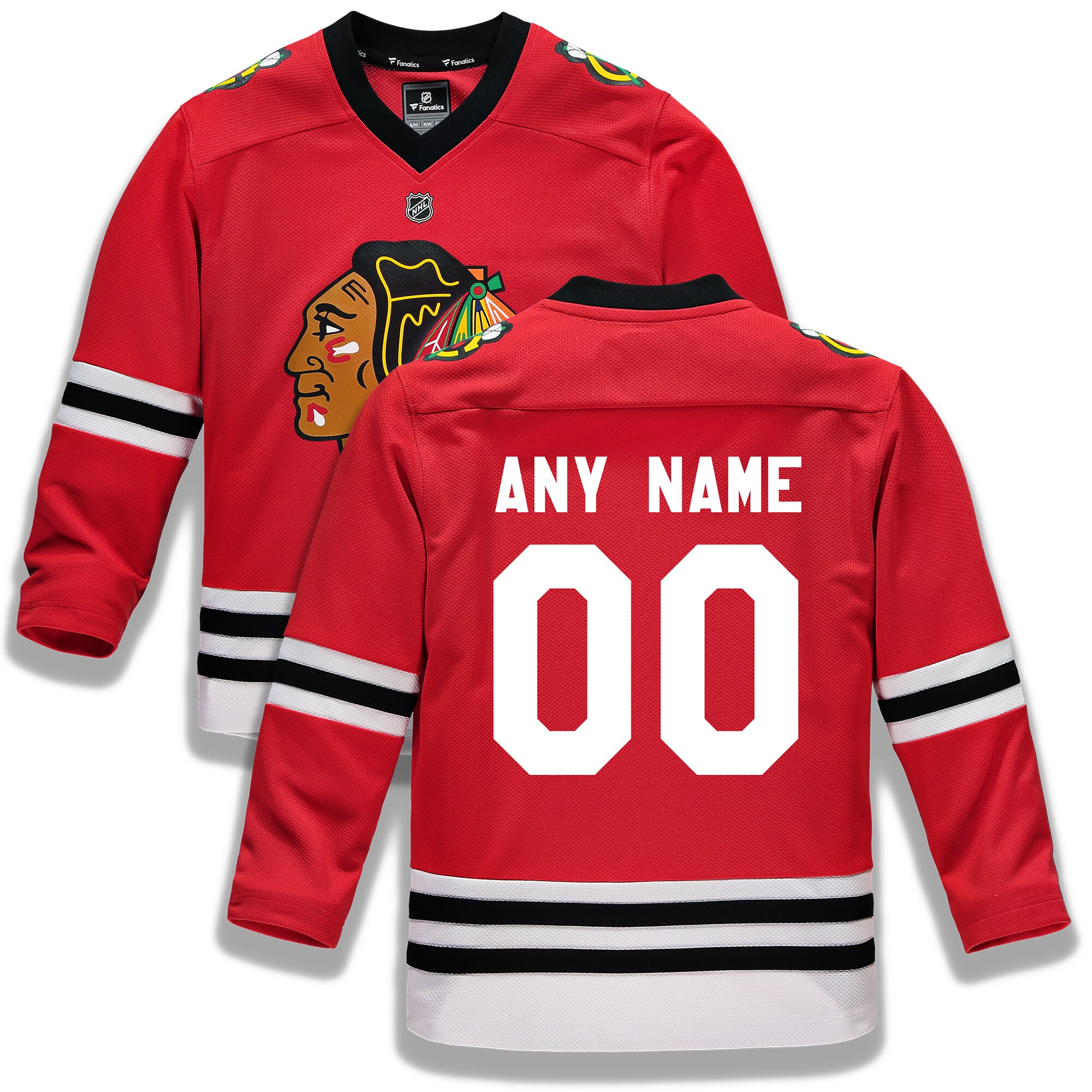 Chicago Blackhawks Fanatics Youth Home Replica Custom Jersey – Red