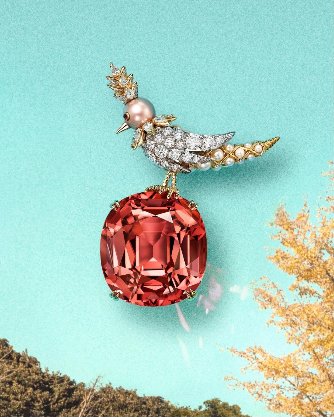 Bird on a Rock Gold Brooch – Four Seasons Edition