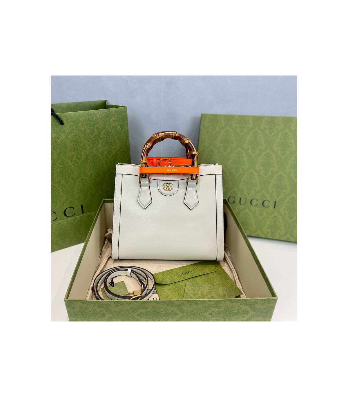 Gucci Diana Small Tote Bag White