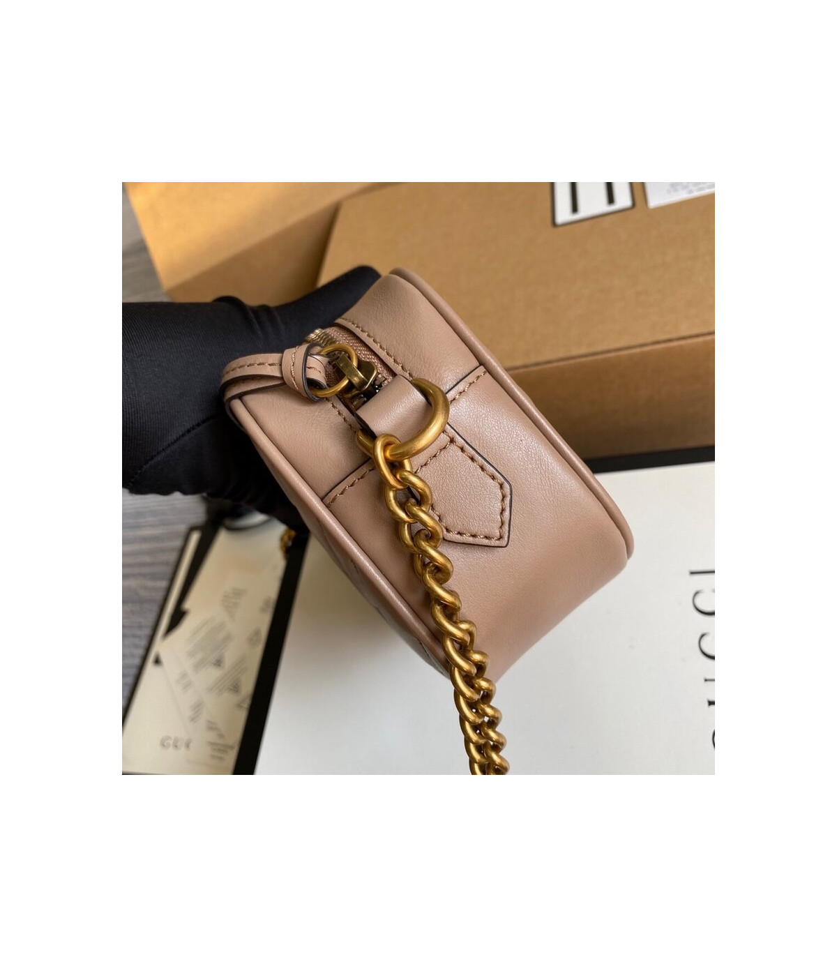 Gucci GG Marmont Matelasse Mini Bag Nude Pink