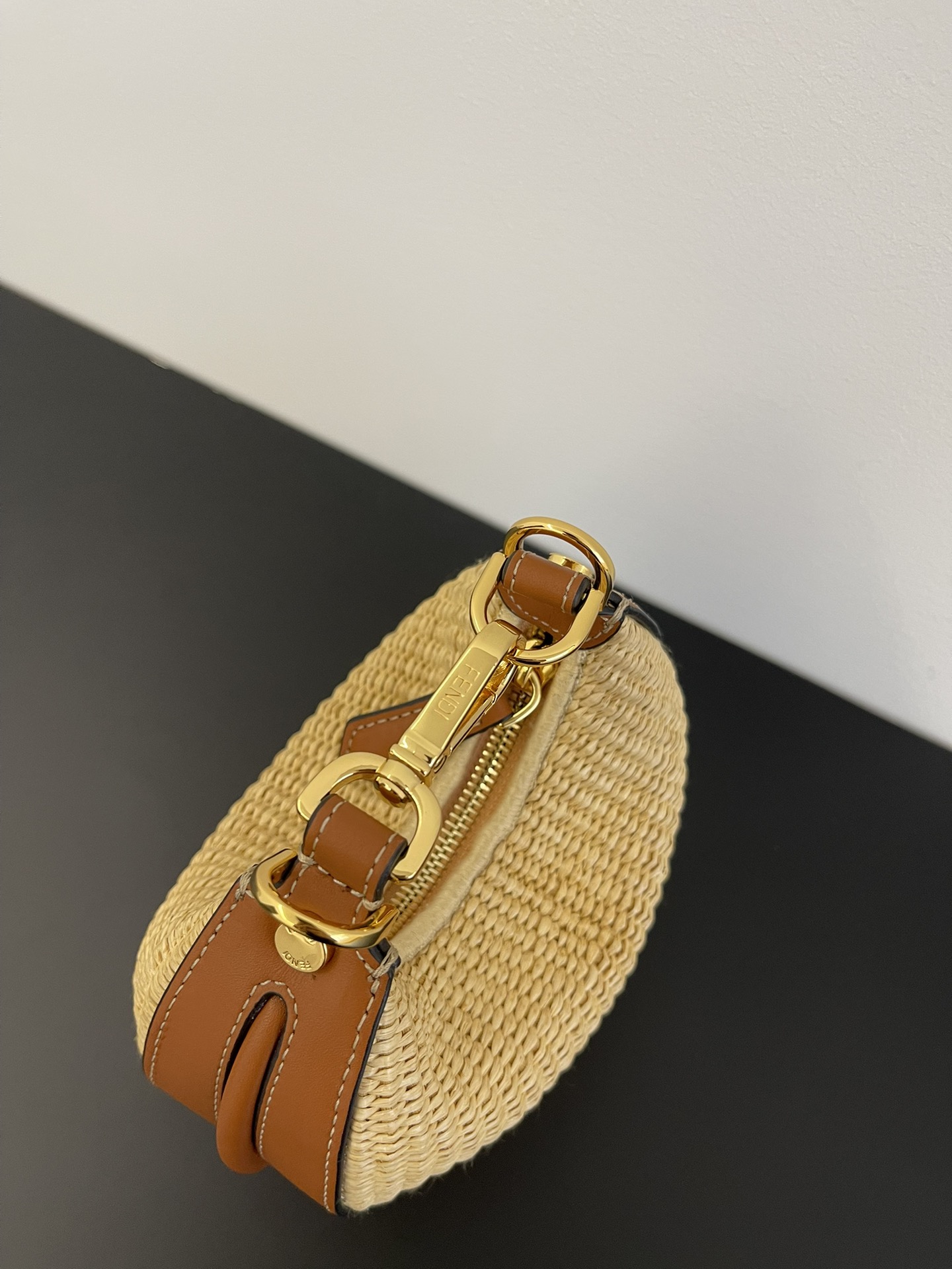 Fendi Fendigraphy Mini Natural Raffia ‘Beige’ 16.5cm/ 6.5in