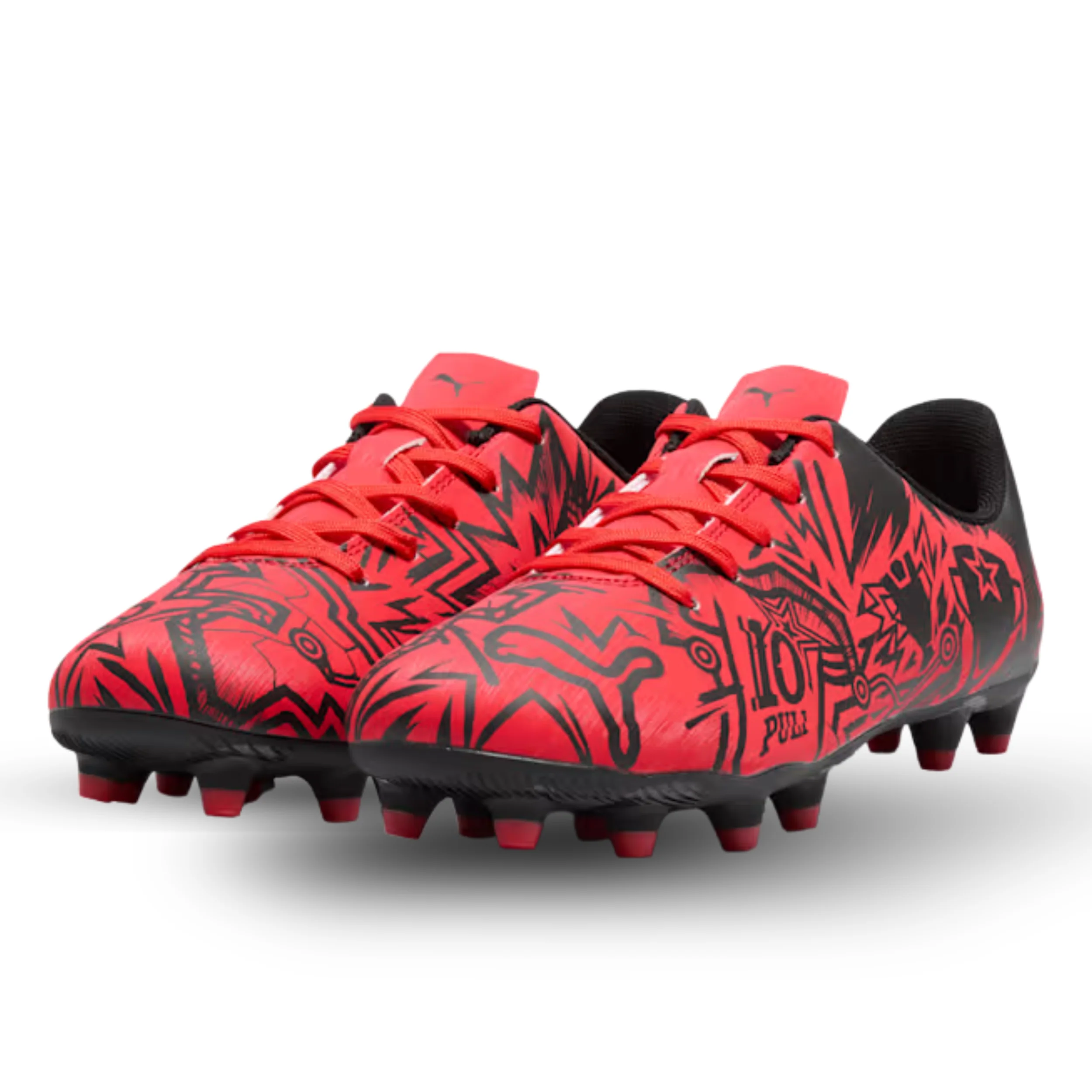 PUMA x Christian Pulisic Youth Tacto II FG/AG Soccer Cleats (Red/Black)